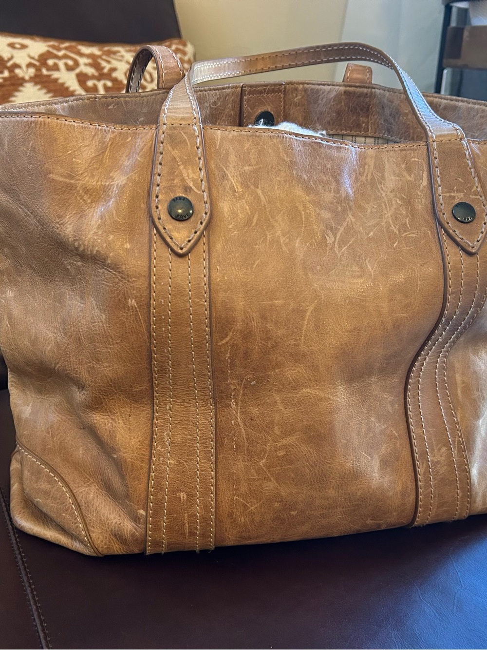 Frye Leather Melissa Shopper Tote Bag - Picture 5 of 9